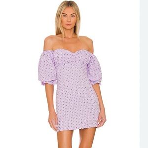 NEW! MAJORELLE Ashling Mini Dress in Lilac Dot size medium